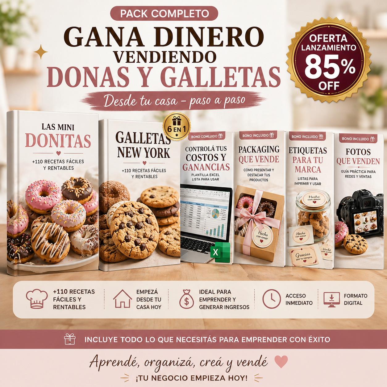 MEGA PACK REPOSTERO: Mini Donitas + Galletas NY + Kit de Negocio